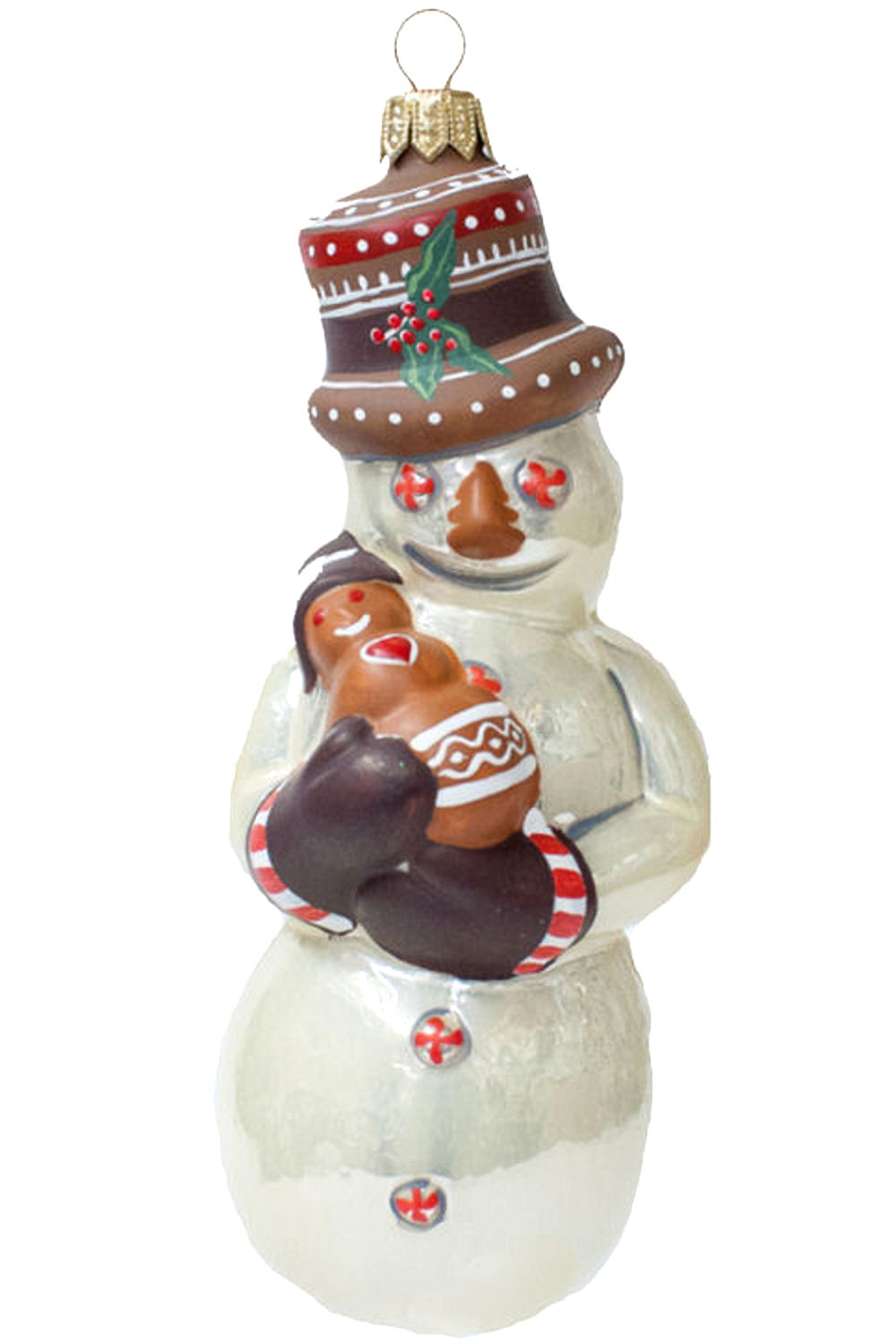 Pearlized Snowman with Gingerbread Ornament